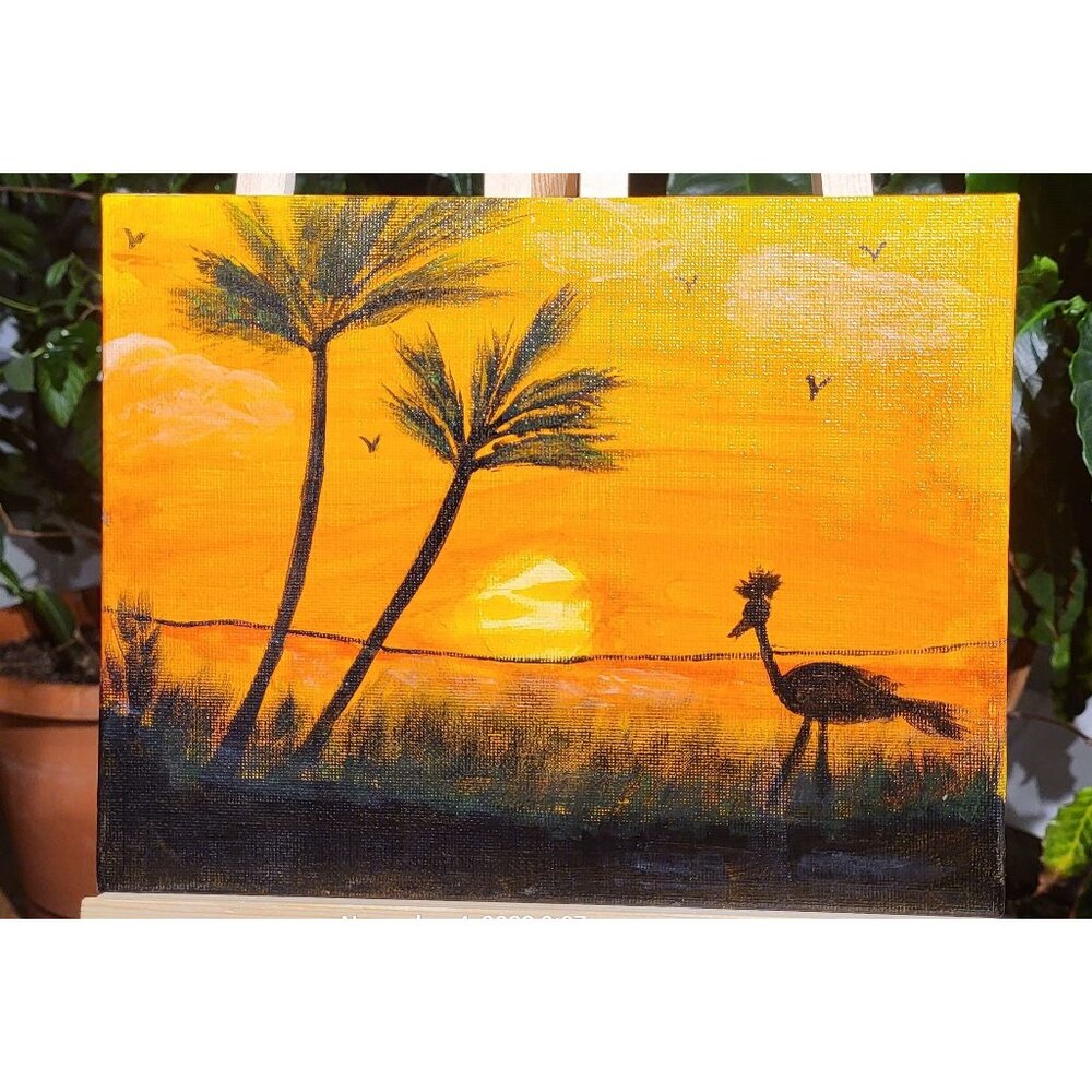 NAT8- Nature Loving Lack View At Sun Set & Signed By "CANNOOVA"